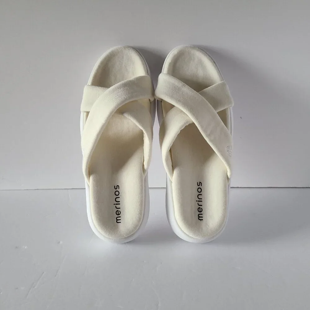 MERINOS WOMAN'S SANDAL NATURAL WHITE SIZE 10-- NWOT - Picture 7 of 10